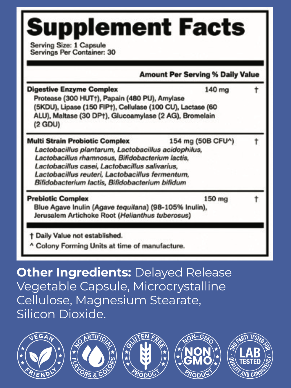 Digest Probiotic and Prebiotic Capsules